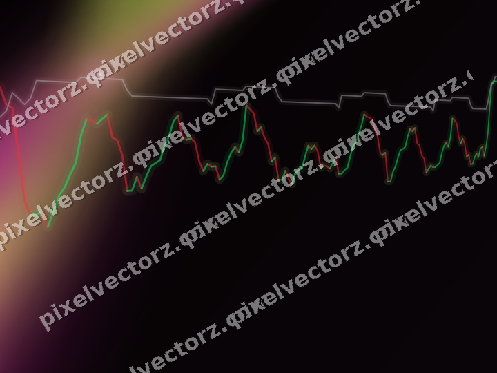 Glowing neon chart background in magenta and lime