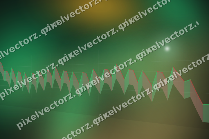 Glowing neon chart background in green and amber