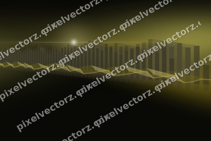 Glowing neon chart background in amber and yellow