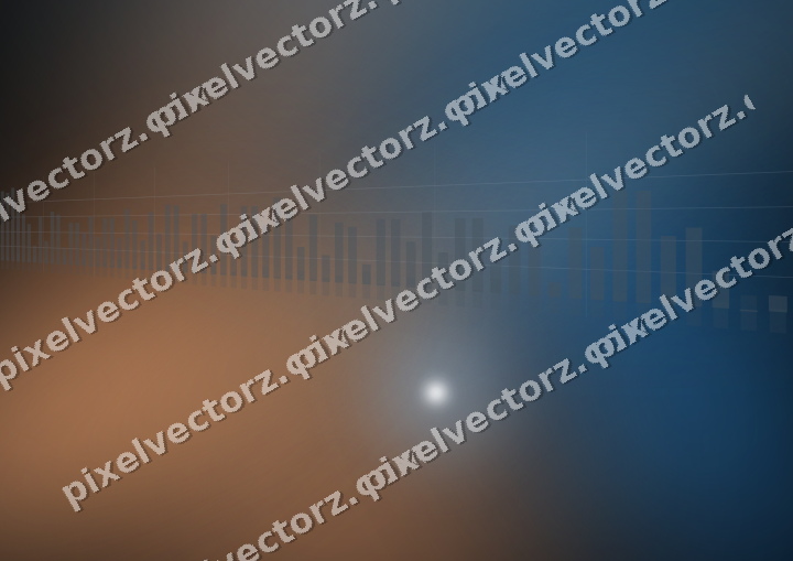 Glowing neon chart background in blue and orange