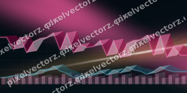 Glowing neon chart background in pink and cyan