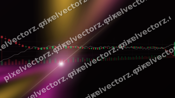Glowing neon chart background in magenta and amber