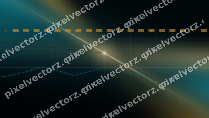 Glowing neon chart background in amber and teal