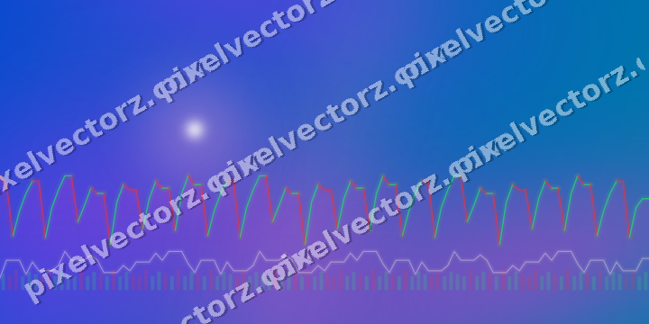 Glowing neon chart background in magenta and purple