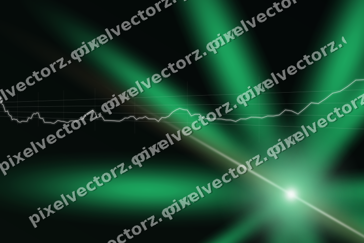 Glowing neon chart background in green and orange