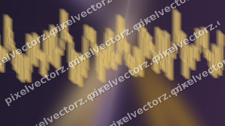 Glowing neon chart background in amber and purple
