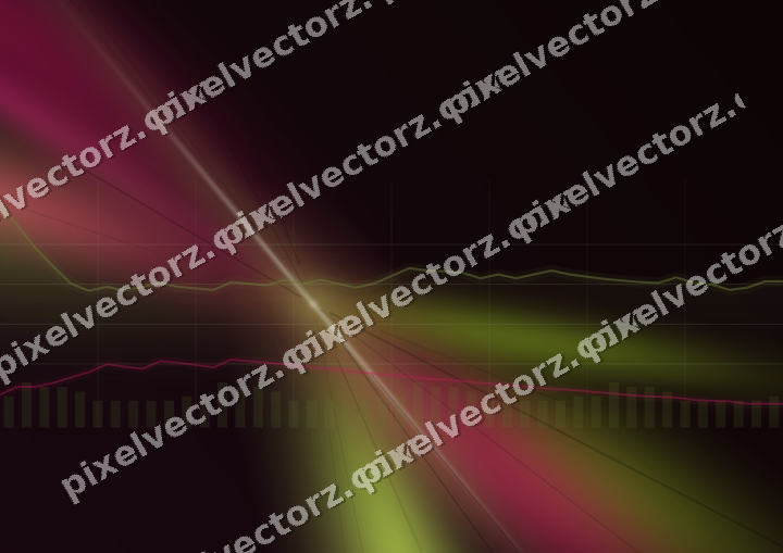 Glowing neon chart background in lime and pink