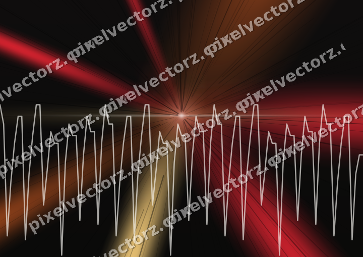 Glowing neon chart background in red and amber