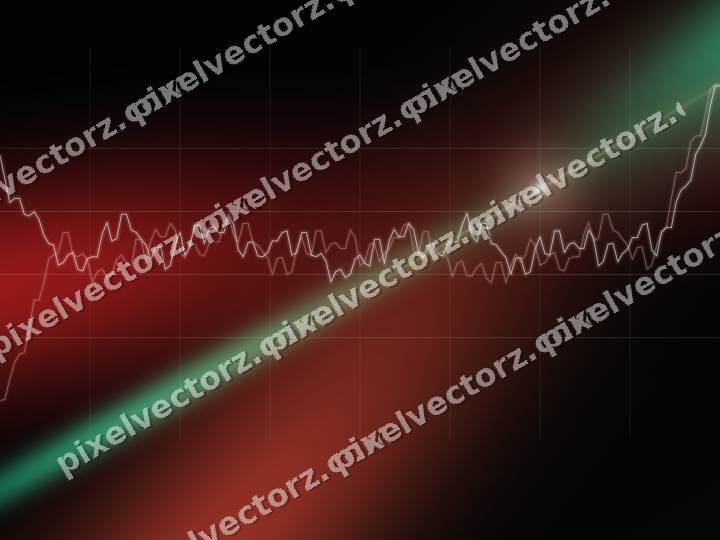 Glowing neon chart background in red and green