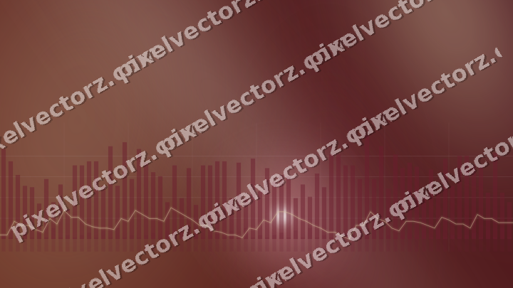 Glowing neon chart background in dark pink and red