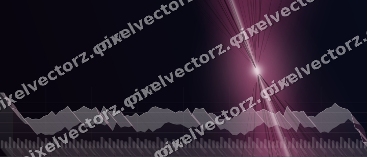 Glowing neon chart background in pink and blue