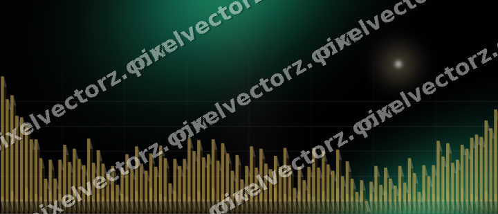 Glowing neon chart background in amber and green