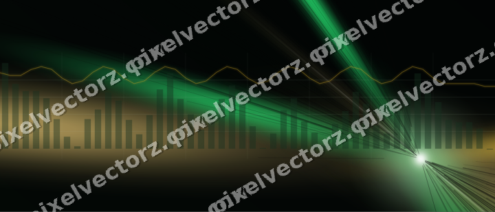 Glowing neon chart background in green and amber