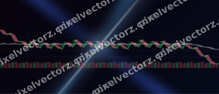 Glowing neon chart background in cyan and blue