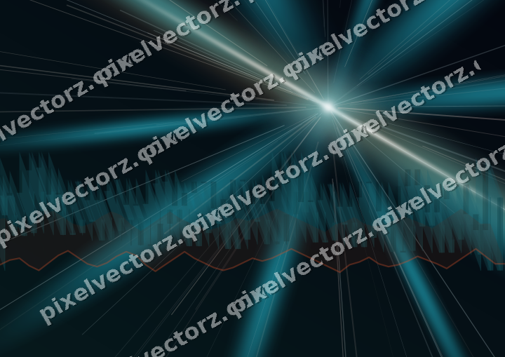 Glowing neon chart background in teal and orange