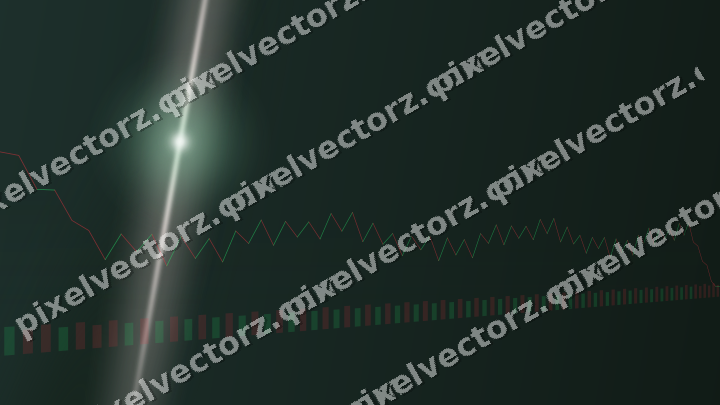 Glowing neon chart background in dark green and red