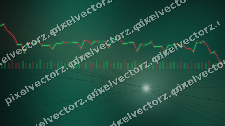Glowing neon chart background in green and orange