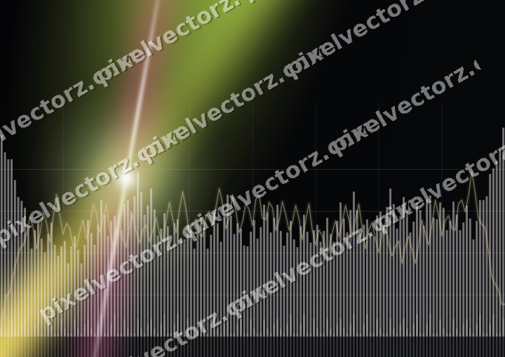 Glowing neon chart background in lime and amber