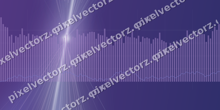 Glowing neon chart background in purple and blue