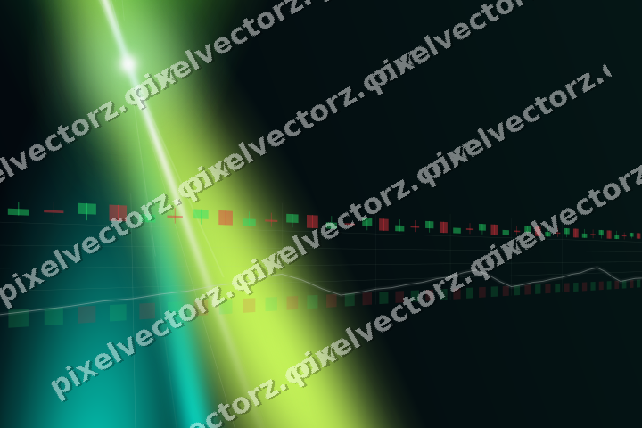 Glowing neon chart background in green and lime