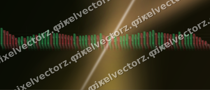 Glowing neon chart background in amber and orange
