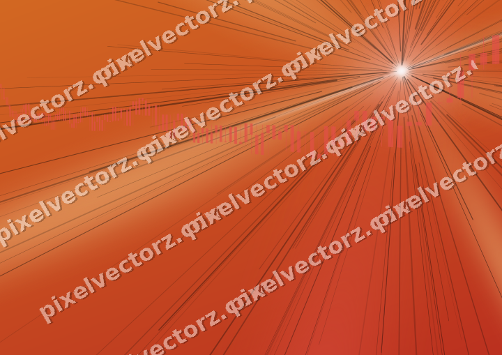 Glowing neon chart background in red and orange