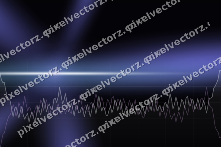 Glowing neon chart background in purple and blue