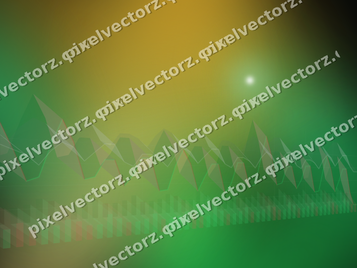 Glowing neon chart background in green and amber