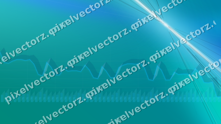 Glowing neon chart background in cyan and teal