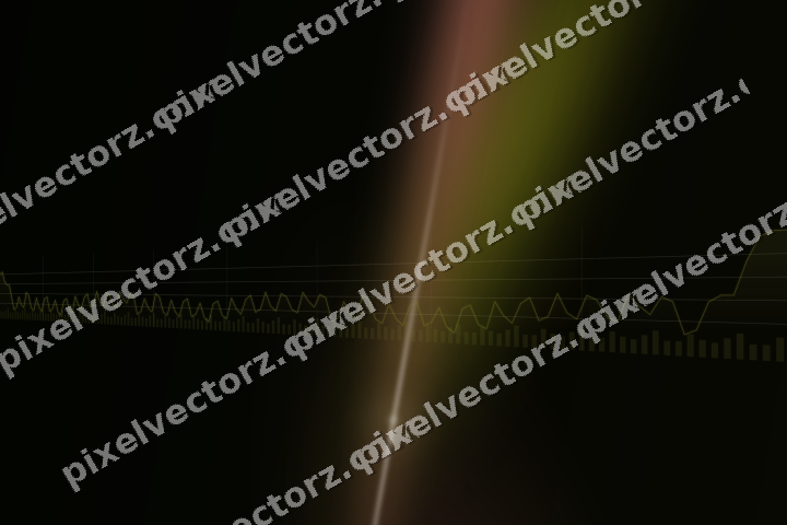 Glowing neon chart background in yellow and red