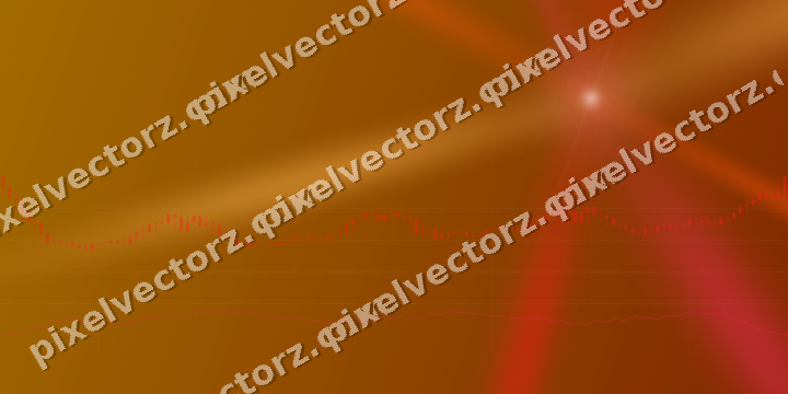 Glowing neon chart background in red and orange