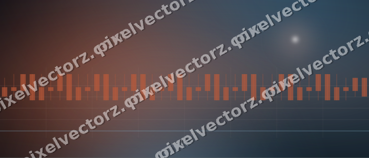 Glowing neon chart background in orange and cyan