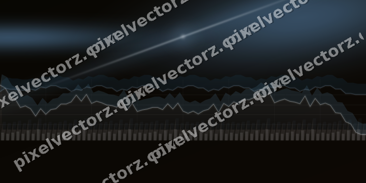 Glowing neon chart background in blue and orange