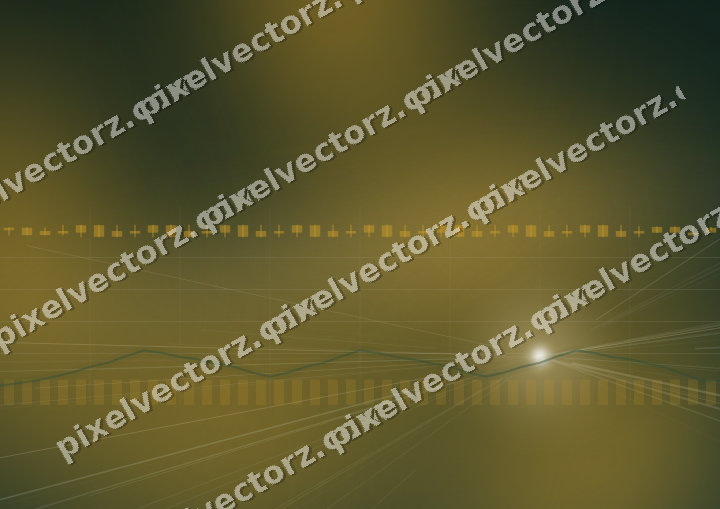 Glowing neon chart background in amber and dark green