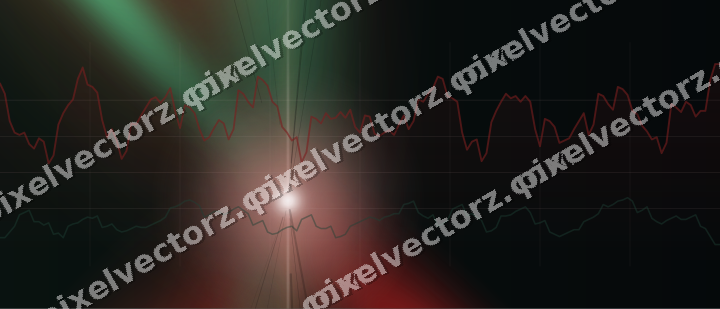 Glowing neon chart background in red and green