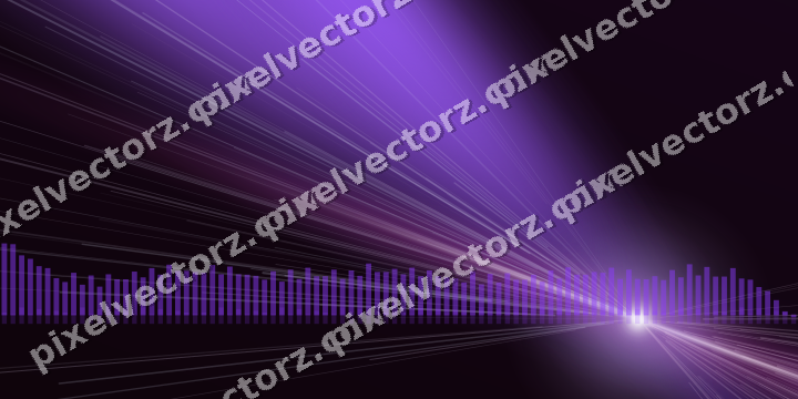 Glowing neon chart background in purple and blue