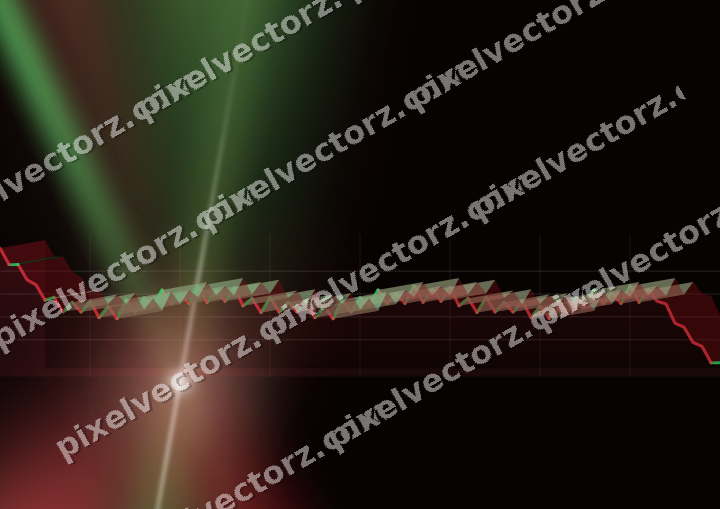 Glowing neon chart background in red and green