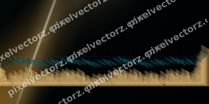 Glowing neon chart background in amber and teal
