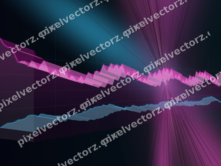 Glowing neon chart background in magenta and purple
