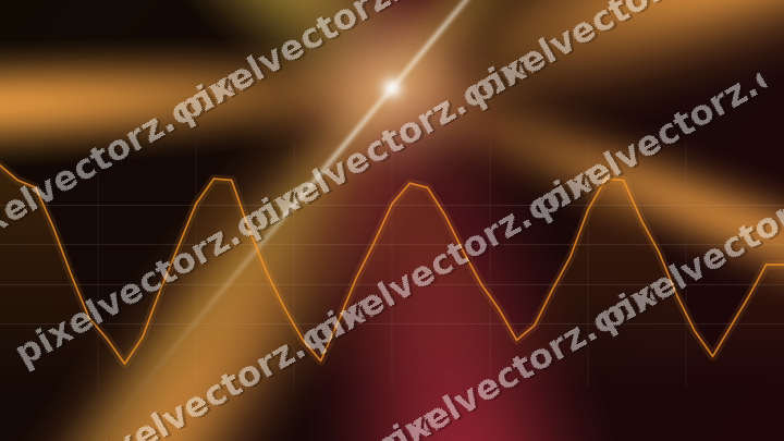 Glowing neon chart background in orange and amber