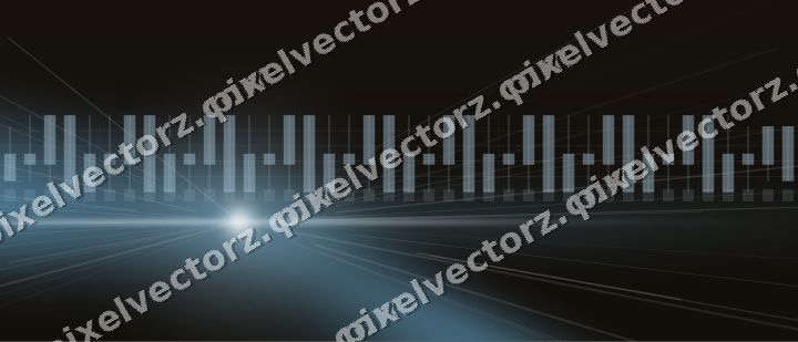 Glowing neon chart background in cyan and red