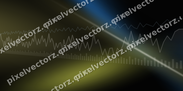 Glowing neon chart background in blue and yellow