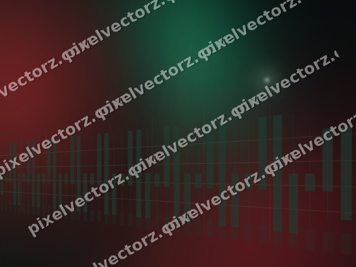 Glowing neon chart background in green and red