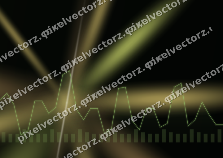 Glowing neon chart background in lime and yellow