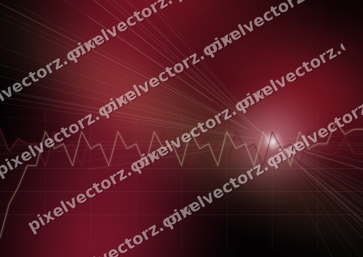 Glowing neon chart background in pink and red