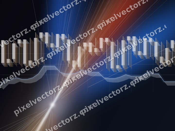 Glowing neon chart background in blue and red