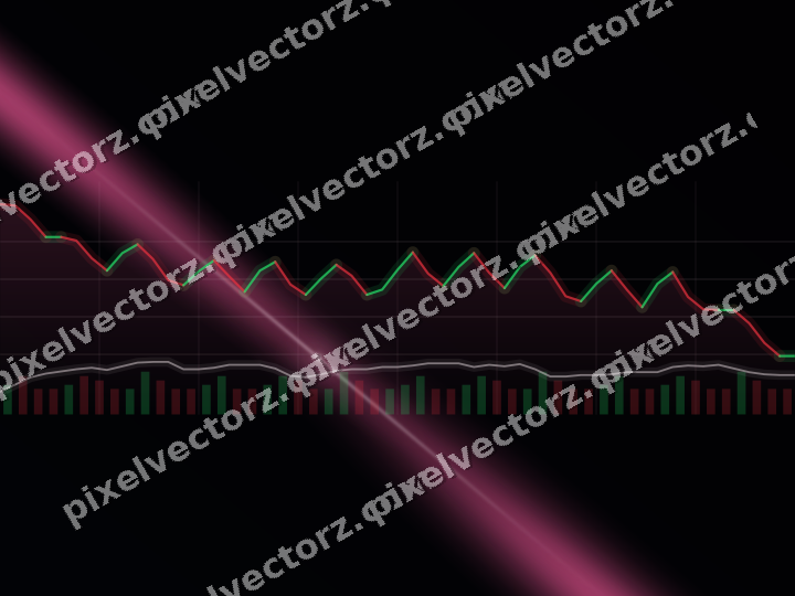 Glowing neon chart background in pink and blue
