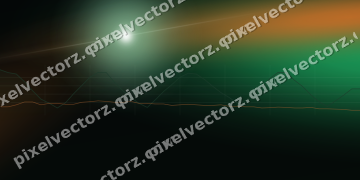 Glowing neon chart background in green and orange