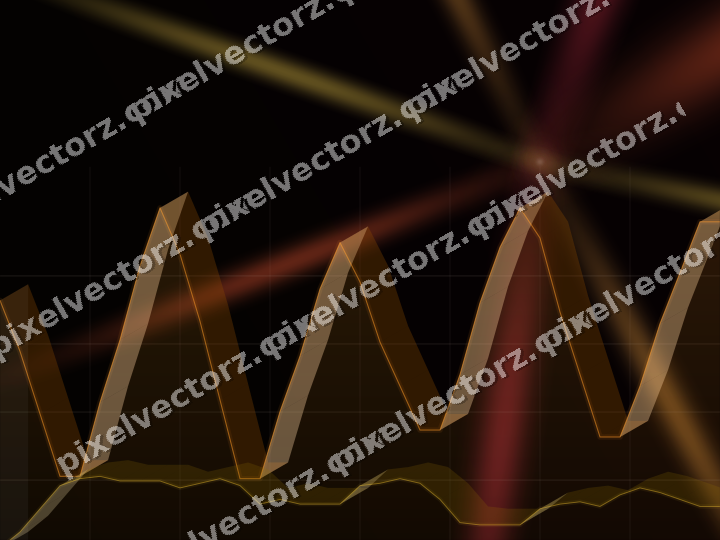 Glowing neon chart background in orange and amber