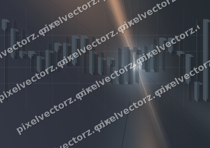 Glowing neon chart background in blue and orange